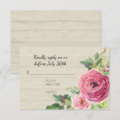 RSVP Peony Roos Rustic Country Boerderij Wood BOHO Kaartje (Voorkant / Achterkant)
