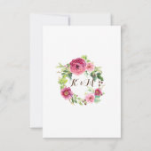 RSVP Peony Roos Wreath Leaf Raspberr Modern Simple Kaartje (Achterkant)