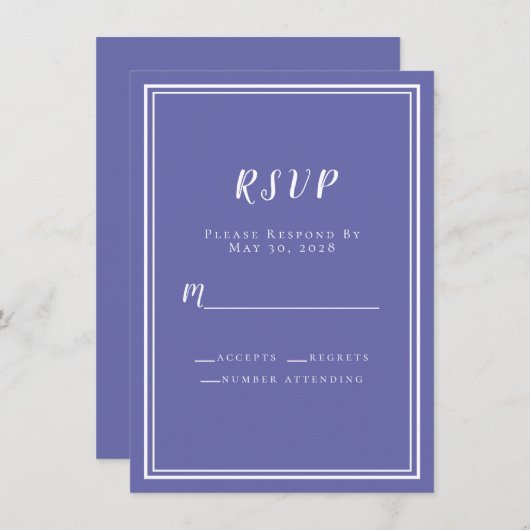 RSVP Periwinkle Bue Chic Modern minimalist (Voorkant / Achterkant)