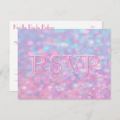 RSVP | Pink Bokeh Lights Uitnodiging Briefkaart (Voorkant / Achterkant)