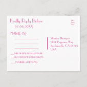 RSVP | Pink Bokeh Lights Uitnodiging Briefkaart (Achterkant)