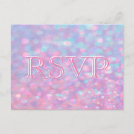 RSVP | Pink Bokeh Lights Uitnodiging Briefkaart