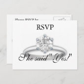 RSVP Platinum Diamond Ring Kaarten (Voorkant / Achterkant)