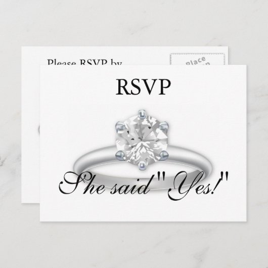 RSVP Platinum Diamond Ring Kaarten (Voorkant / Achterkant)