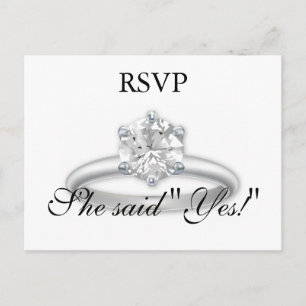 RSVP Platinum Diamond Ring-kaarten Uitnodiging Briefkaart