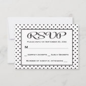 RSVP Polka Dot Black and White Wedding / Party (Voorkant)