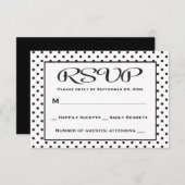 RSVP Polka Dot Black and White Wedding / Party (Voorkant / Achterkant)