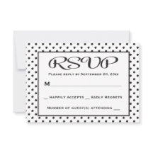 RSVP Polka Dot Black and White Wedding / Party