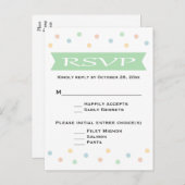 RSVP Polka Dot Mint Groen & Wit Trouwen - Menu (Voorkant / Achterkant)