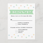 RSVP Polka Dot Mint Groen & Wit Trouwen - Menu (Voorkant)