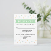 RSVP Polka Dot Mint Groen & Wit Trouwen - Menu (Staand voorkant)