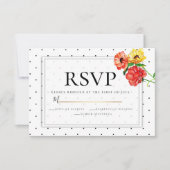 RSVP | Polka Dots en Waterverf Bloemen Kaart (Voorkant)