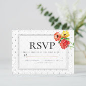 RSVP | Polka Dots en Waterverf Bloemen Kaart (Staand voorkant)