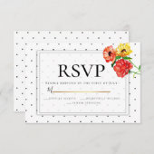 RSVP | Polka Dots en Waterverf Bloemen Kaart (Voorkant / Achterkant)