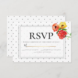 RSVP | Polka Dots en Waterverf Bloemen Kaart