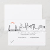 RSVP Portland Silhouette Bruiloft Kaart (Voorkant / Achterkant)