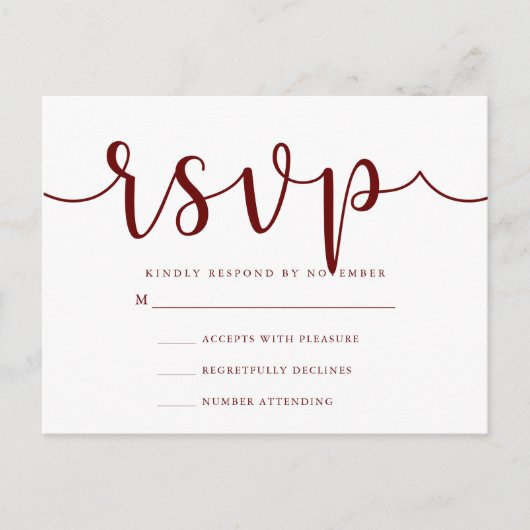 RSVP Post-Kaart Briefkaart (Voorkant)