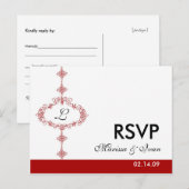 RSVP-postkaart, monogram Uitnodiging Briefkaart (Voorkant / Achterkant)