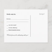 RSVP-postkaart, monogram Uitnodiging Briefkaart (Achterkant)