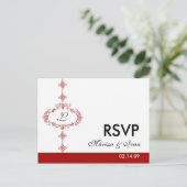RSVP-postkaart, monogram Uitnodiging Briefkaart (Staand voorkant)