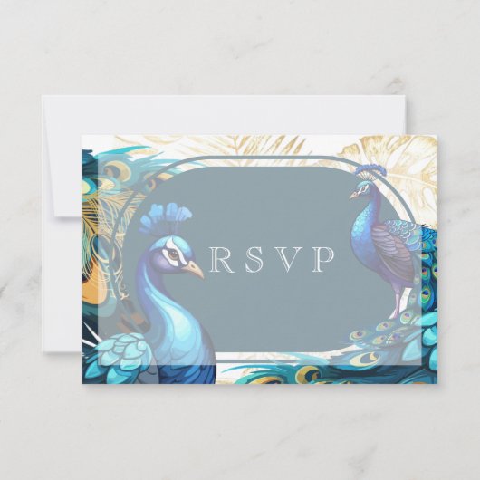 Rsvp Premium Pauwveren Huwelijk  (Voorkant)