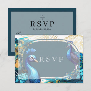 Rsvp Premium Pauwveren Huwelijk  Kaartje