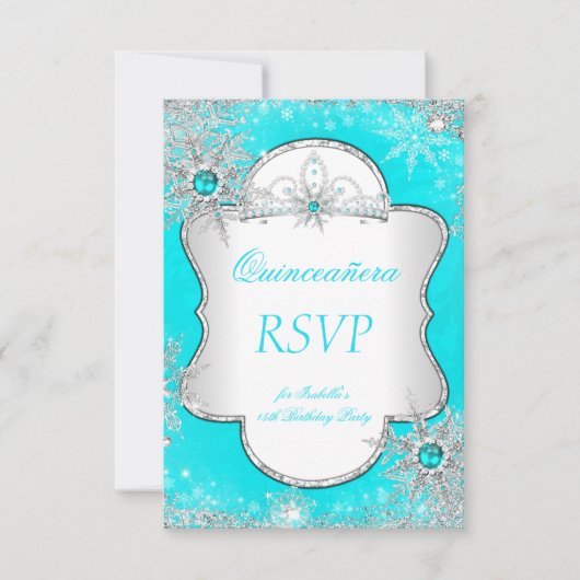 RSVP Princess Quinceanera Aqua Blue Blauwgroen (Voorkant)