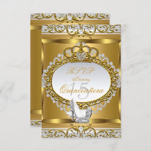 RSVP Princess Quinceanera Elite Gouden Schoen 2 (Voorkant / Achterkant)