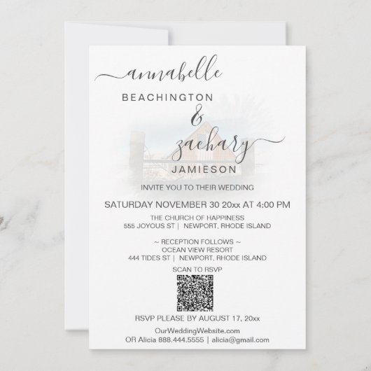 *~* RSVP QR Amerikaanse vlag oude schuur AR19 brui Kaart (Achterkant)