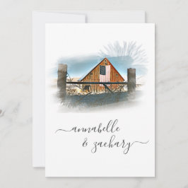 *~* RSVP QR Amerikaanse vlag oude schuur AR19 brui Kaart