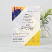 *~* RSVP QR AP13 Exotic PHOTO Palms Invitation Kaart (Staand voorkant)