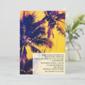 *~* RSVP QR AP13 Exotic PHOTO Palms Wedding Kaart (Staand voorkant)