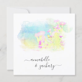 *~* RSVP QR AR15 Cherub Bird FLORAL Wedding Kaart