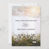 *~* RSVP QR AR31 Misty Flowers Bruiloft uitnodigin Kaart (Voorkant)