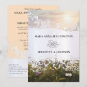 *~* RSVP QR AR31 Misty Flowers Bruiloft uitnodigin Kaart (Voorkant / Achterkant)