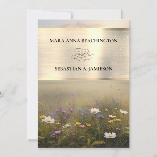 *~* RSVP QR AR31 Misty Flowers Bruiloft uitnodigin Kaart (Voorkant)