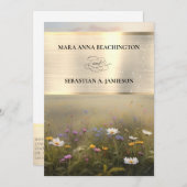 *~* RSVP QR AR31 Misty Flowers Bruiloft uitnodigin Kaart (Voorkant / Achterkant)