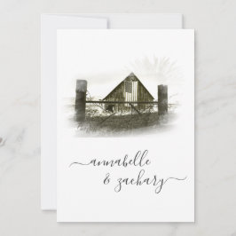 *~* RSVP QR Barn American Flag AR19 Wedding  Kaart
