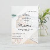 *~* RSVP QR bespaar $$$ Fotohuwelijksuitnodiging Kaart (Staand voorkant)