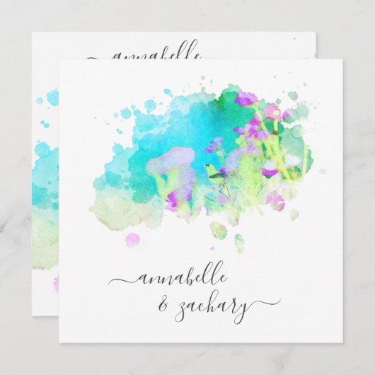 *~* RSVP QR Cherub Bird AR15 BLOEMENHUWELIJK Kaart (Voorkant / Achterkant)