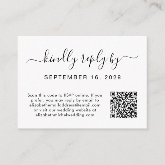 RSVP QR-code Boorband met fotoscript RSVP Informatiekaartje (Voorkant)