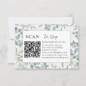 RSVP QR-code Eucalyptus Groene Huwelijk Kaartje (Voorkant)
