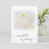 *~* RSVP - QR code Floral Roos AR8 Huwelijksuitnod Kaart (Staand voorkant)