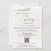 *~* RSVP - QR code Floral Roos AR8 Huwelijksuitnod Kaart (Achterkant)