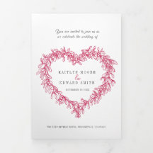 RSVP QR-code Mistletoe Red bruiloft