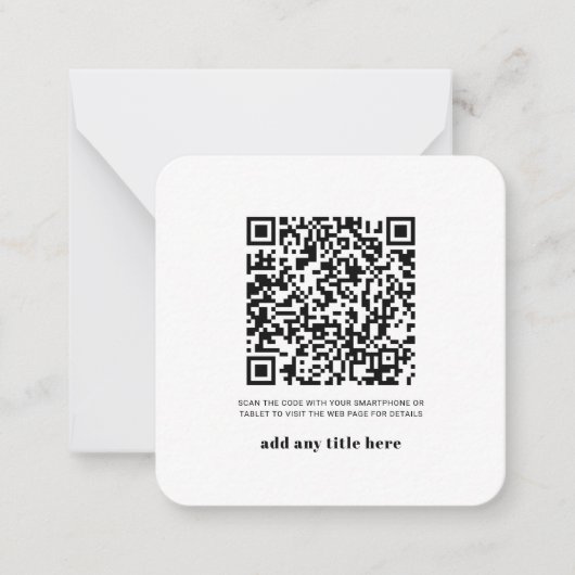 RSVP QR Code Modern Moderne Elke keer Notitiekaartje (Voorkant)