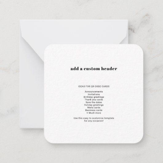 RSVP QR Code Modern Moderne Elke keer Notitiekaartje (Achterkant)