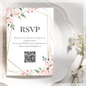 RSVP QR-code | Roze bloem Informatiekaartje