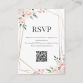 RSVP QR-code | Roze bloemmotief Informatiekaartje (Voorkant)