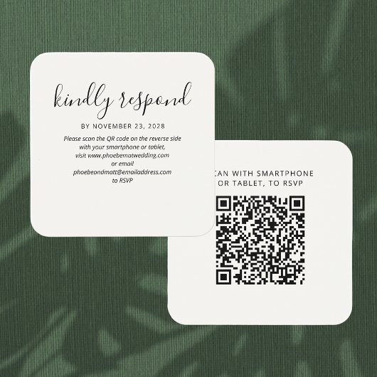 RSVP QR Code Wedding Website Kaart
